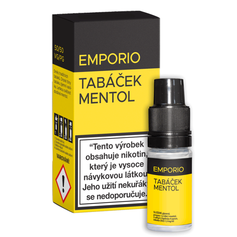 Liquid EMPORIO Tabáček-Mentol 12mg / 10ml