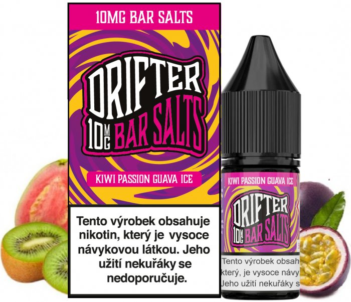 Liquid Drifter Bar Salts Kiwi Passionfruit Guava Ice 10ml 10mg