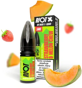  Liquid RIOT X Salt Strawberry & Melon Chew (Jahodovo-melounová žvýkačka) 10ml-20mg 