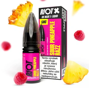  Liquid RIOT X Salt Sour Pineapple Razz (Ananas a nakyslá malina) 10ml-20mg 