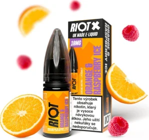 Liquid RIOT X Salt Orange & Raspberry Ice (Ledový pomeranč a malina) 10ml-20mg 