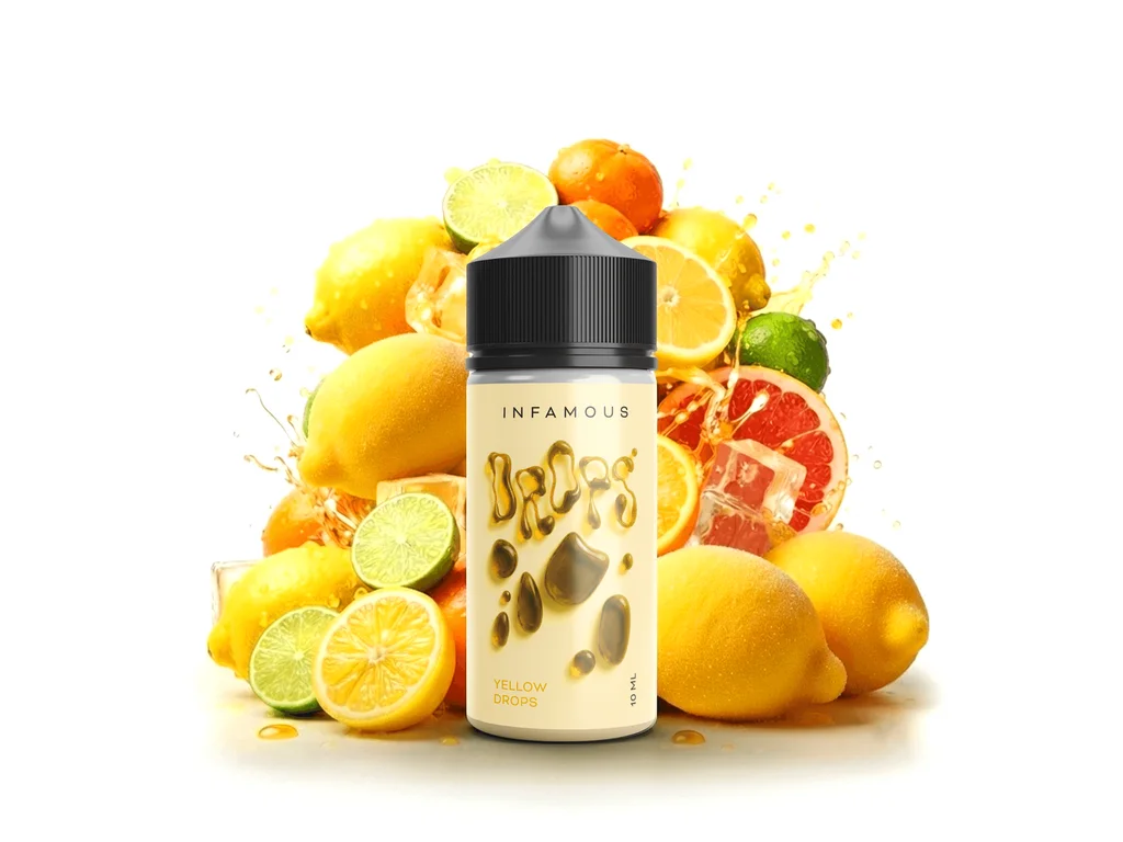 Příchuť Infamous Drops - Yellow Drops - Sametový citrón 10ml/100 SnV